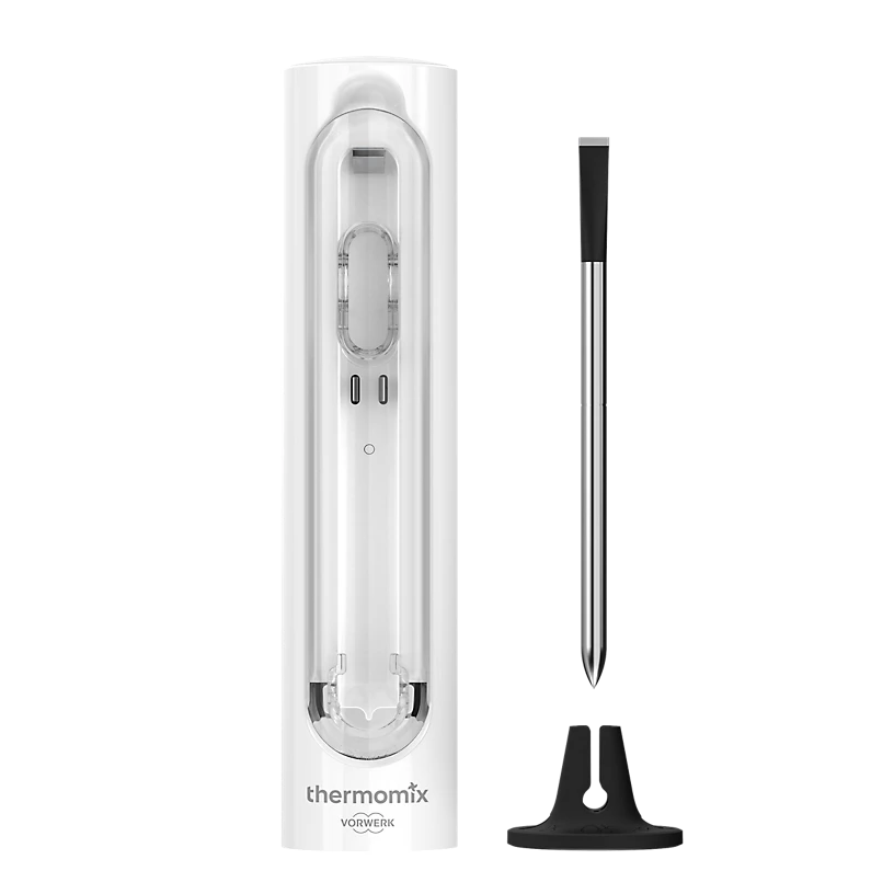 Cuisi Pro Sensor et sonde avec support, positionnés verticalement pour contrôler précisément la température de cuisson.