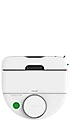 Robot aspirateur VR7 blanc, vue du dessus avec boutons et logo.