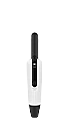 Aspirateur de table AspirateurVM7 debout, vue de face, design blanc et noir.